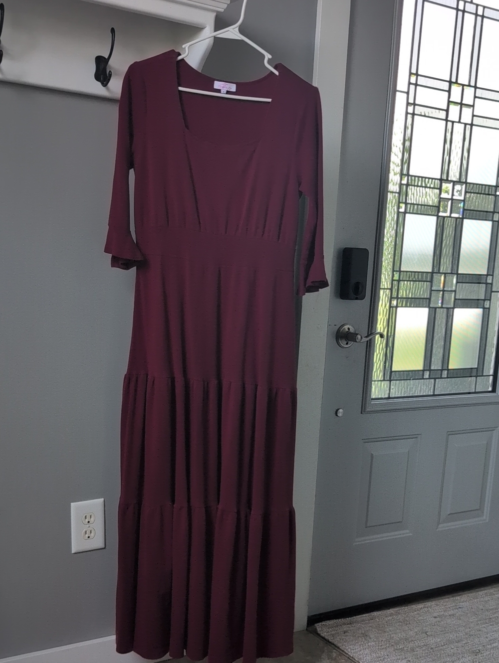 Women's Mountainaire Boutique Square Neck Nursing Friendly Maxi Dress - Burgundy